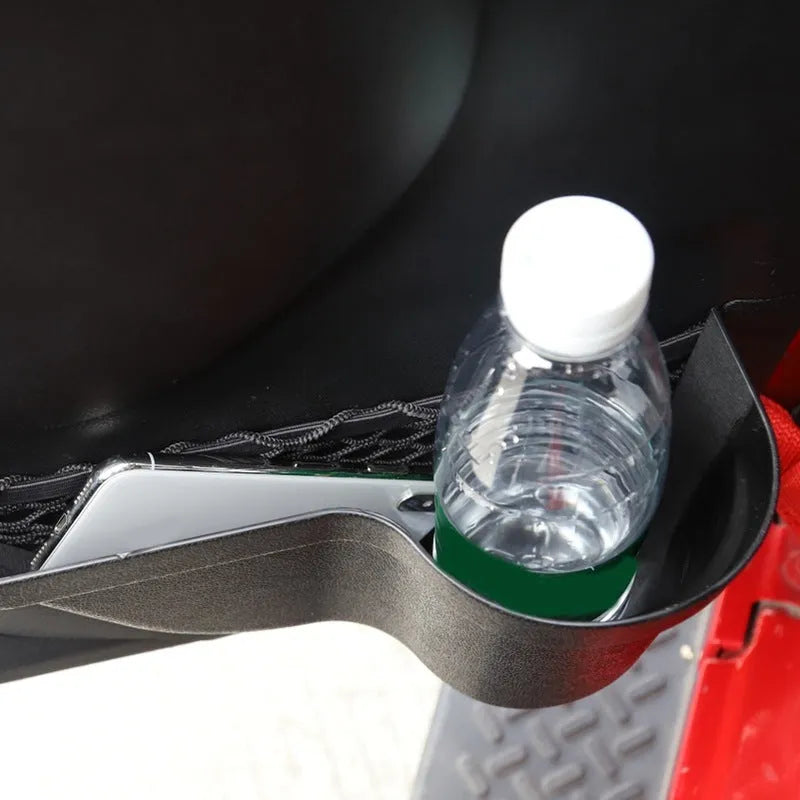 Black aluminium alloy car interior net pocket storage box pair for vehicle organisation