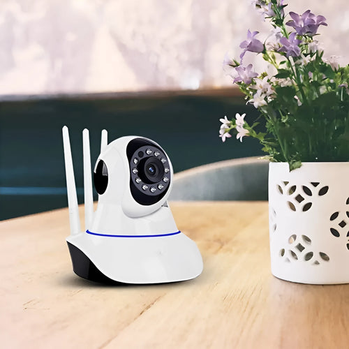 White dome-style network surveillance camera with 3.6mm lens for HD indoor/outdoor monitoring