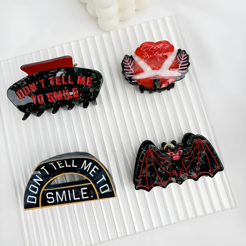 Halloween bat hair clip with original design in acetic acid material