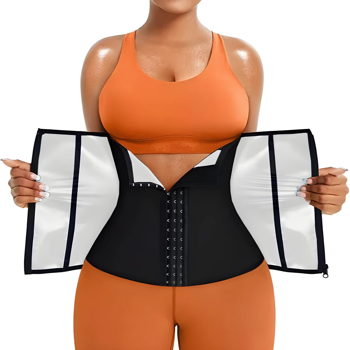 Sports waist shaping breasted belly belt in neoprene with adjustable abdomen contracting function