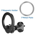 Black magnetic car air vent phone holder with O-ring design for smartphones up to 6.8 inches