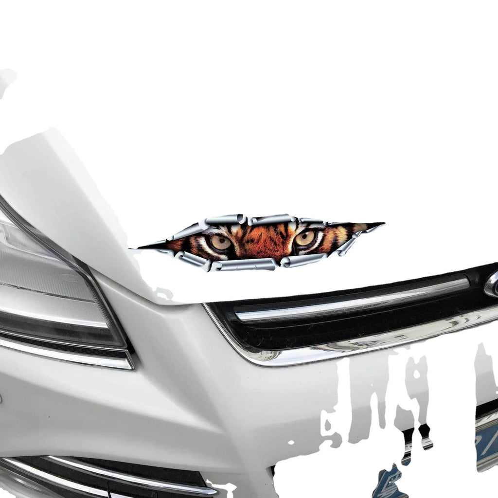 Tiger Eye Eagle Eye 3D car bumper sticker measuring 35cm on vehicle door
