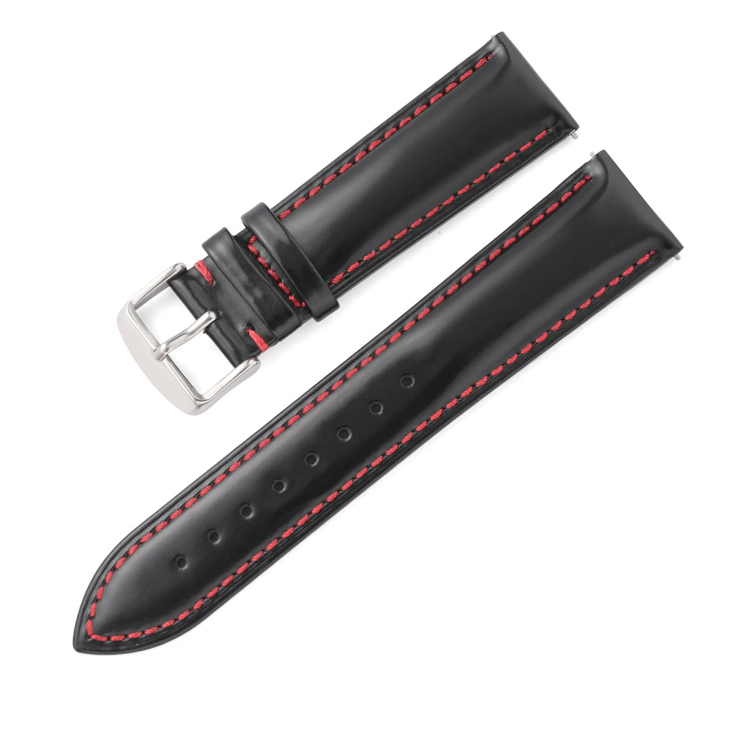 Quick release leather watch strap in multiple width sizes and colour options