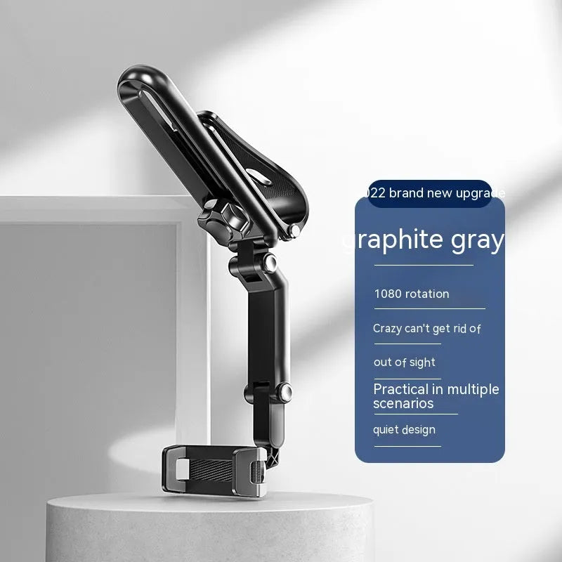 Car windscreen mobile phone bracket with clip stabiliser in black and grey colour option