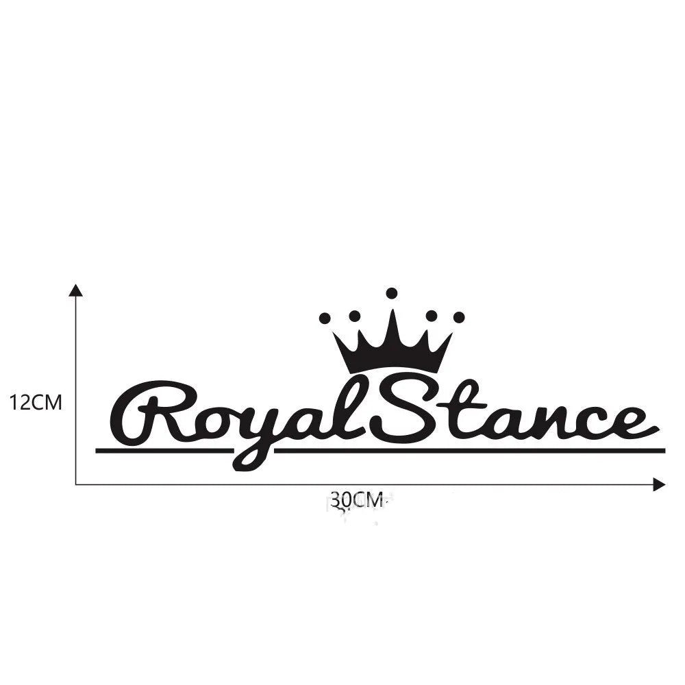 Reflective crown car sticker on vehicle surface measuring 30 by 12 centimetres