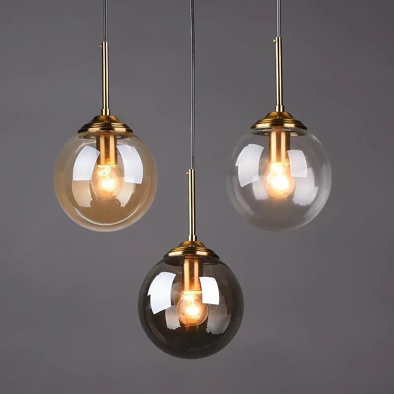 Modern round glass ball chandelier with Nordic style design for ceiling installation
