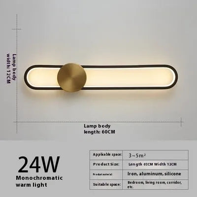 Modern minimalist 60cm round wall lamp with iron shade and LED lighting