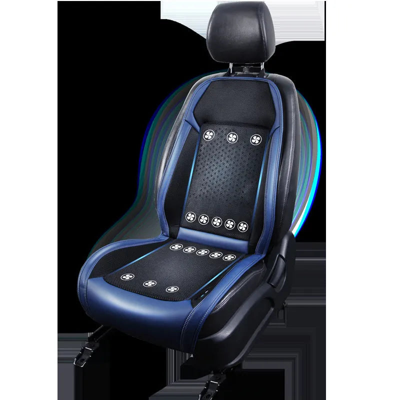 Car seat cooling pad with USB cable connection in solid colour design