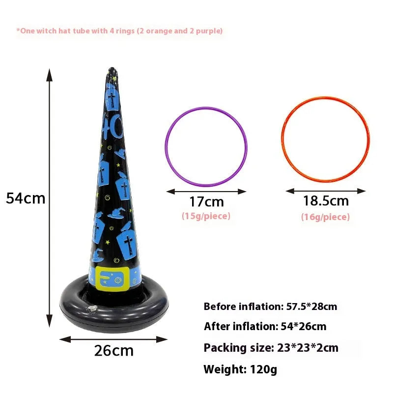 Inflatable octopus ferrule throwing toy in multiple Halloween colour variations