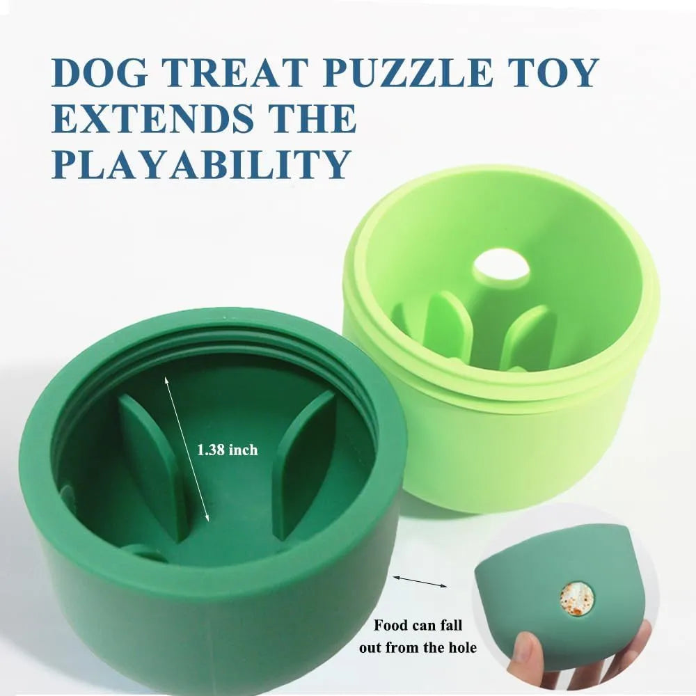 Dog treat puzzle toy in assorted colours for small medium dogs with detachable design