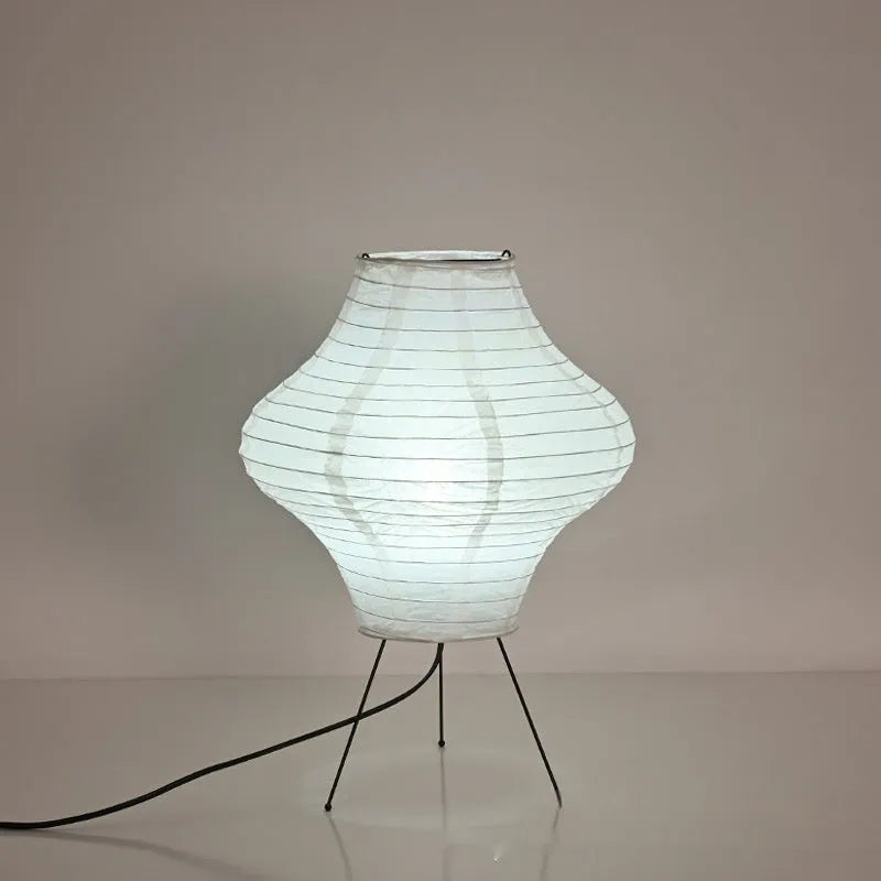 Japanese style table lamp with Xuan paper shade and tricolour lighting options
