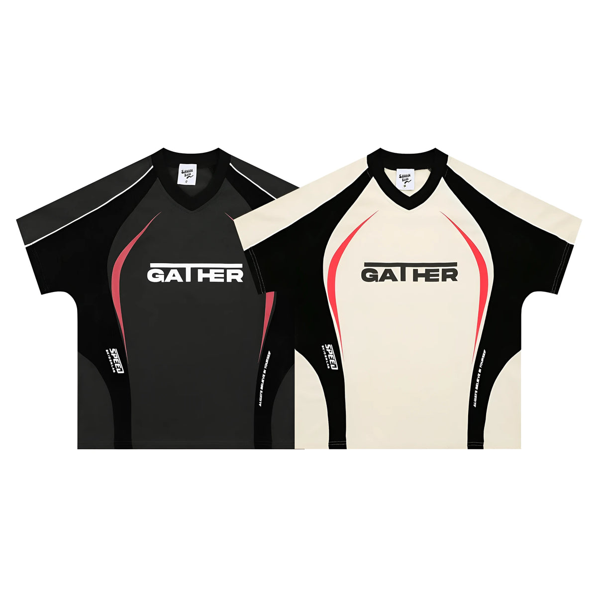 Men's loose fit t-shirt with letters print in black and apricot colours, short sleeve, pullover style