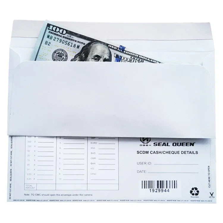 Blue anti-opening self-adhesive confidential envelope measuring 105x240mm
