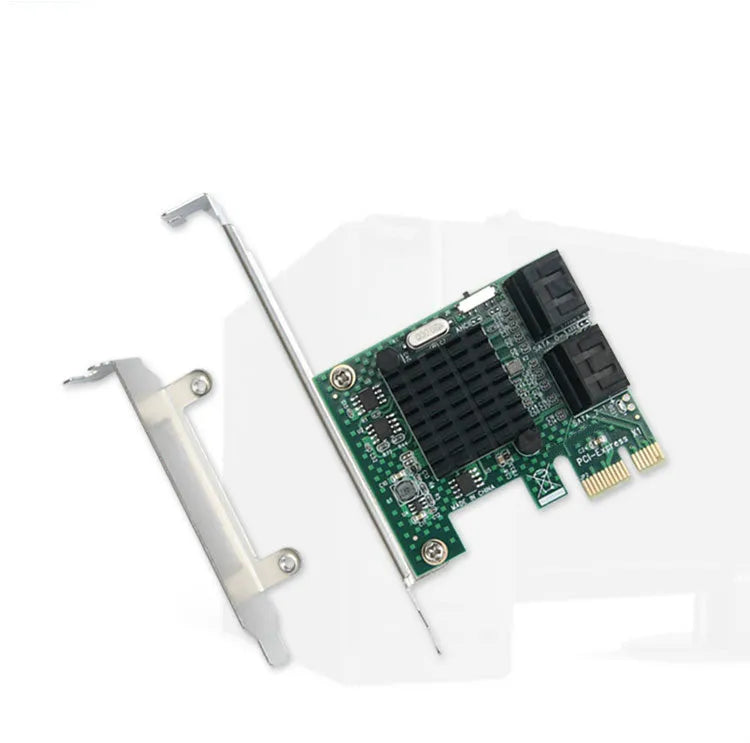 PCIe to SATA 3.0 extension card, four SATA ports, PCIe x1, green, 120mm x 65mm x 56mm