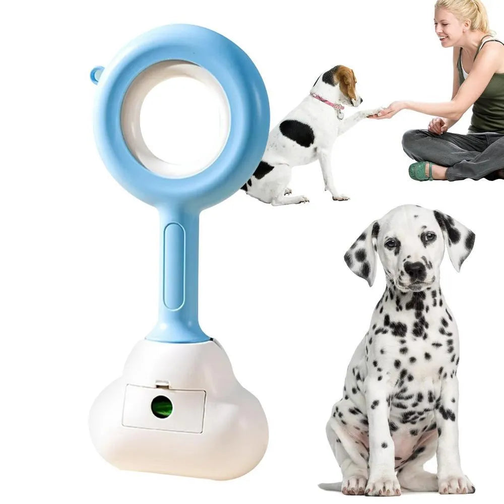 White blue cloud-shaped jaw dog pooper scooper with comfortable grip handle