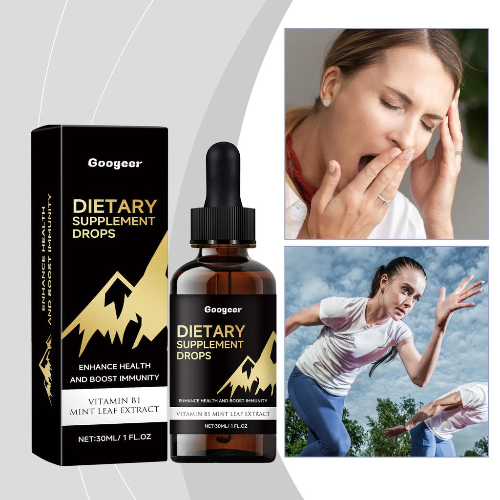 30ml bottle of vegan vitamin D dietary supplement drops with a built-in dropper.