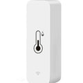Compact white ABS plastic WiFi temperature and humidity sensor with measurement display