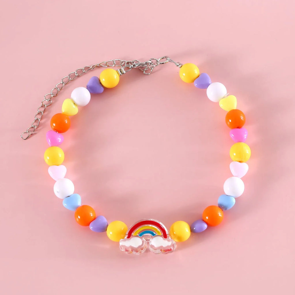 Colourful plastic bead pet necklace with adjustable sizing for small cats and dogs