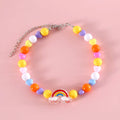 Colourful plastic bead pet necklace with adjustable sizing for small cats and dogs