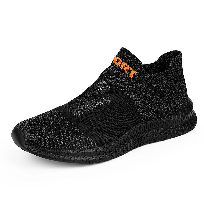 Breathable flyknit casual sports sock shoes in khaki colour with lace closure and round toe