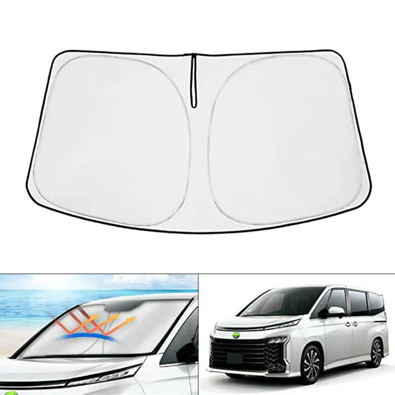 Toyota NOAH XOVY 90 series car front windshield sunshade cover in silver tape construction