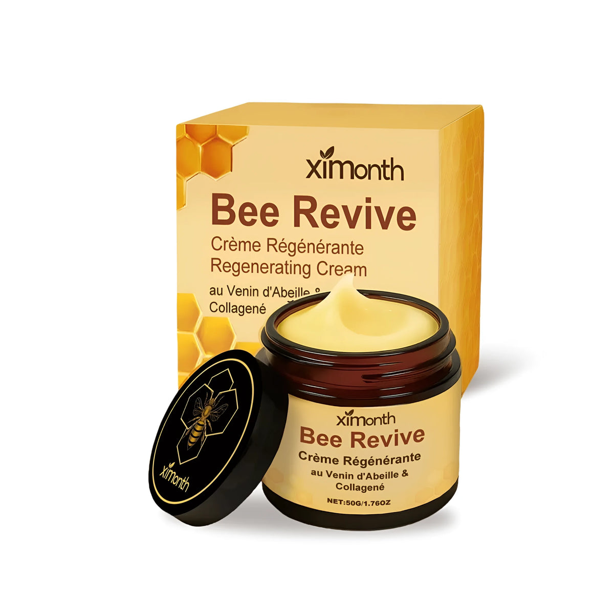 50g skin care cream jar with bee venom, collagen and hyaluronic acid for daily face moisturising