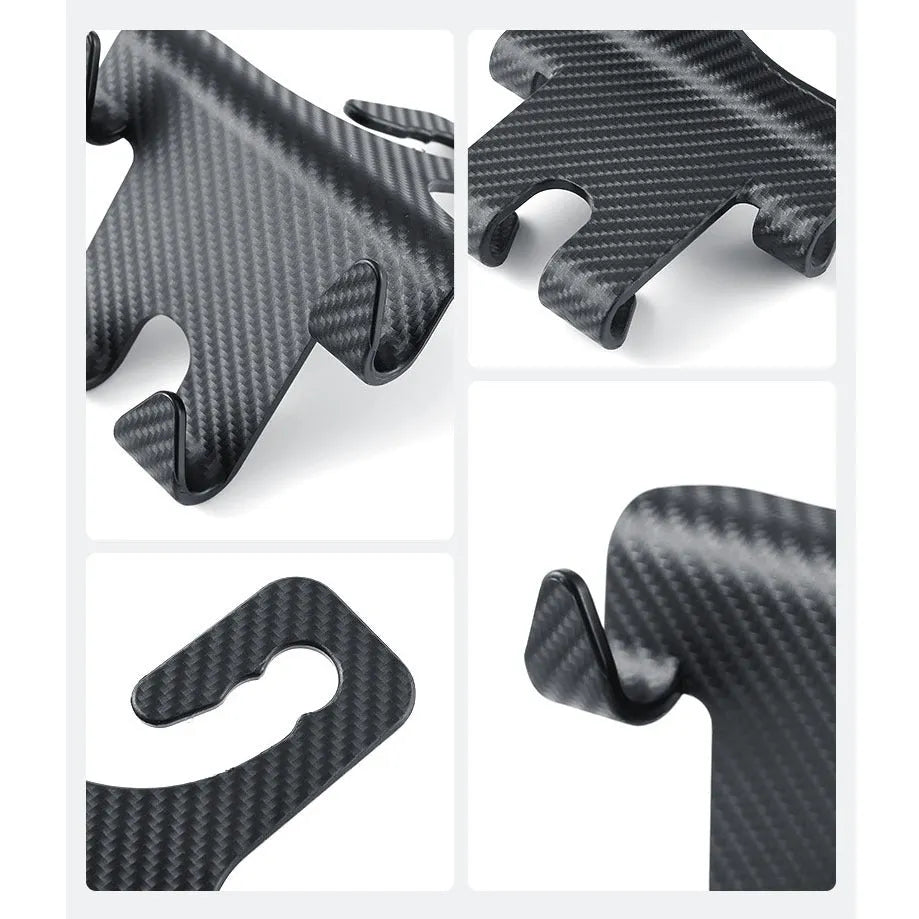 Black ABS car multifunction hook bracket with integrated mobile phone holder for rear seat storage