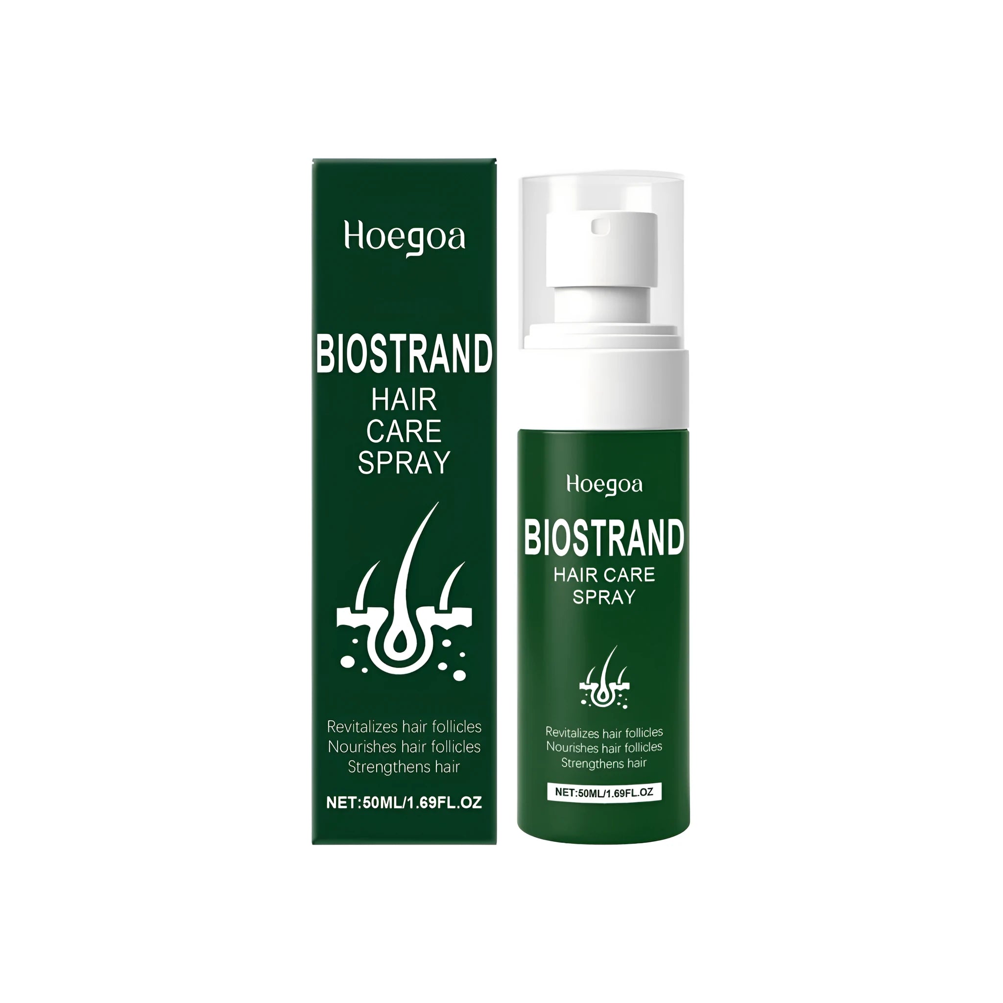 50ml hair care spray bottle with ginger and rosemary oil ingredients