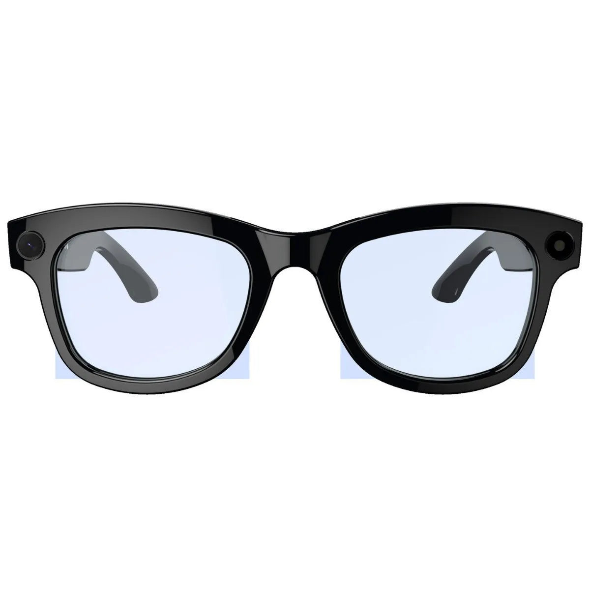 AI translation video glasses with black and transparent lens options, head-mounted design