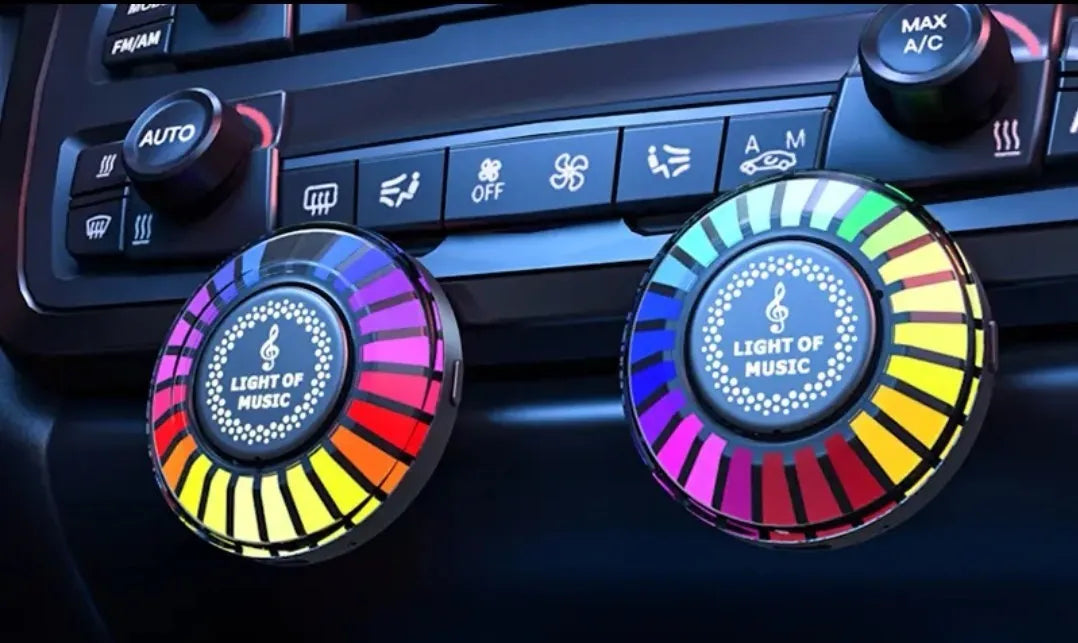 3D pickup-shaped RGB car air vent aromatherapy light unit with voice control and music sync features