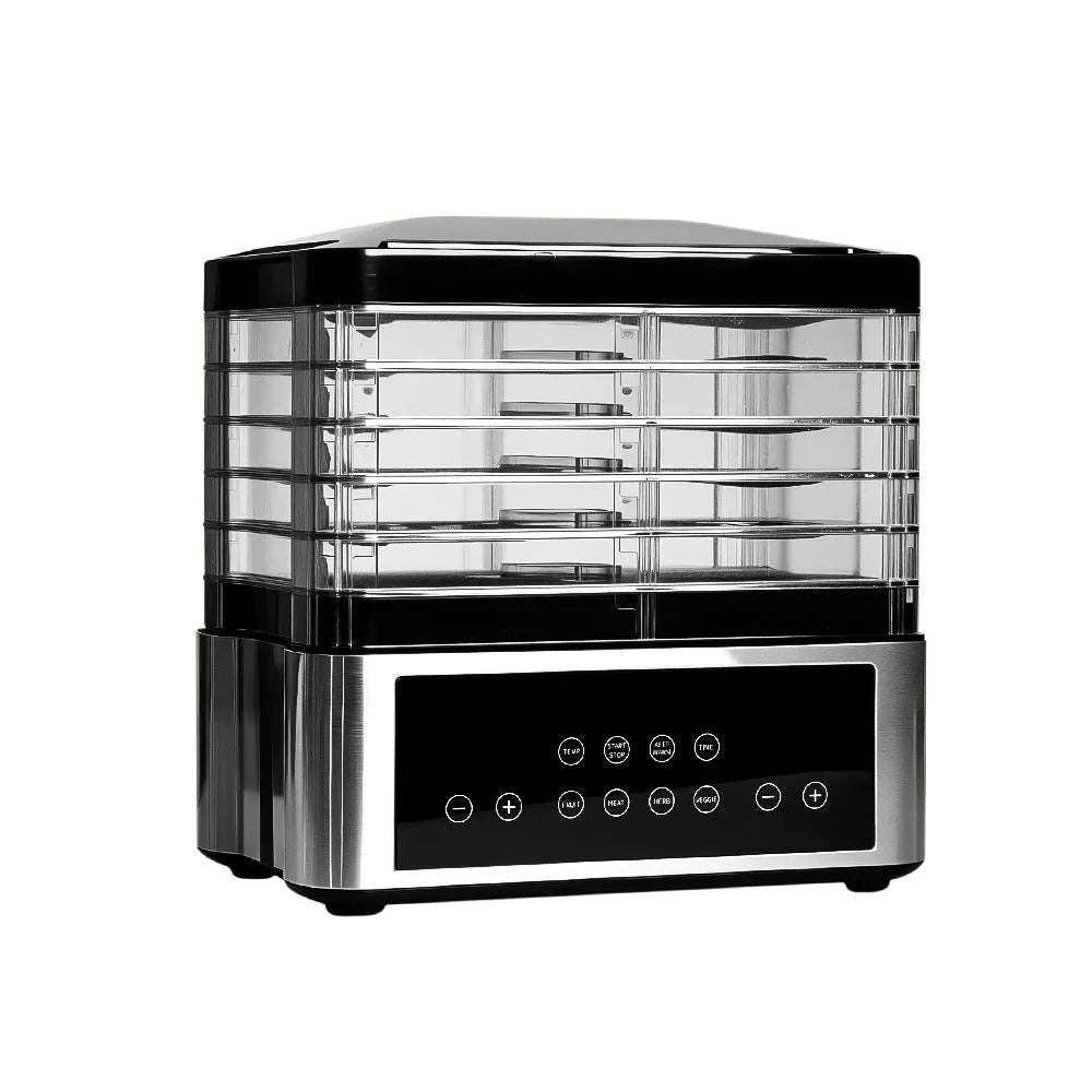 Silver stainless steel fruit dehydrator food dryer with 14 litre capacity