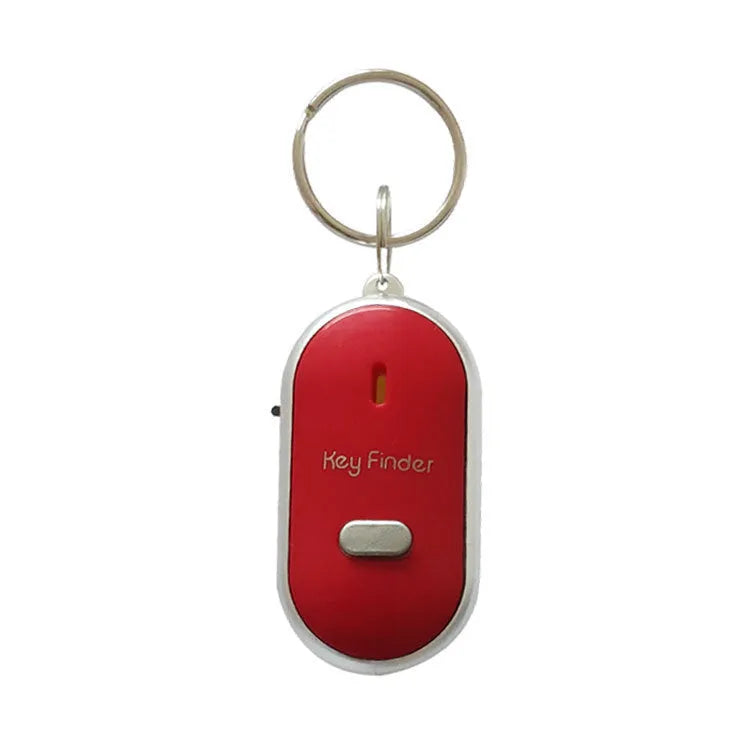 Oval-shaped plastic acrylic key finder pendant in red, blue, white, black, and orange colours with voice control.