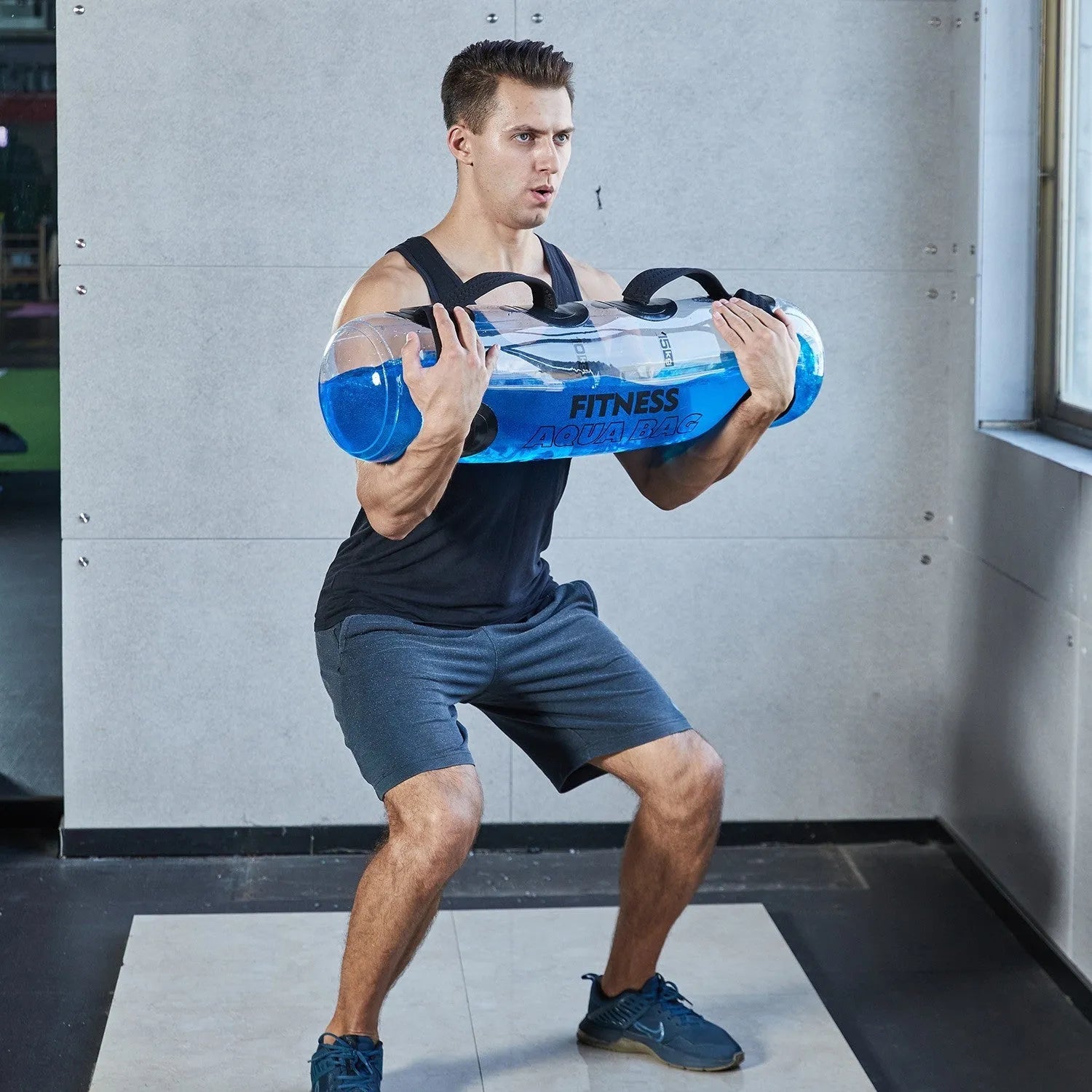Transparent PVC water filled dumbbell bag for adjustable weight strength training