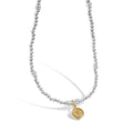 S925 sterling silver women's necklace with flower pendant and ball bead chain, 51-60cm circumference