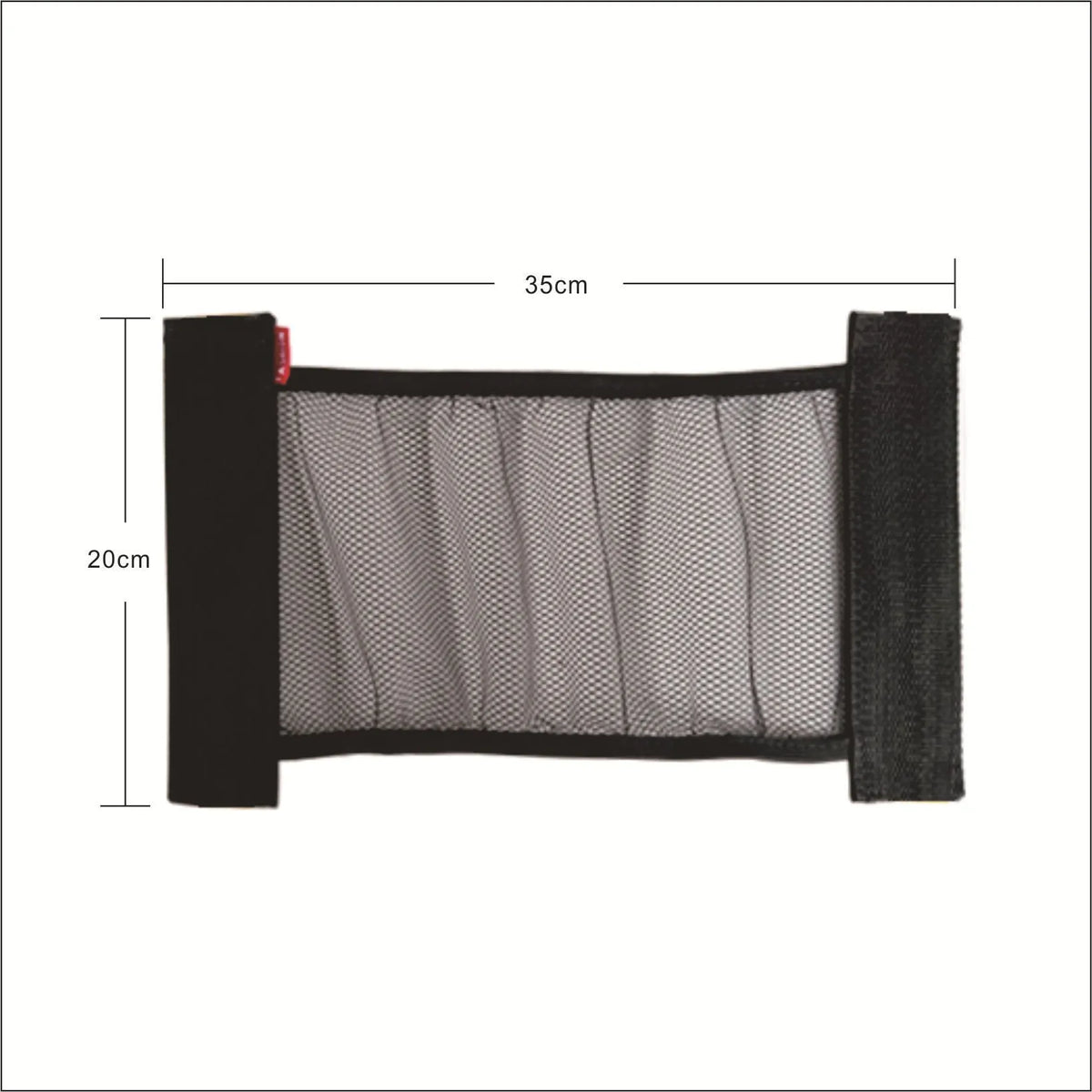 Elastic polyester mesh car boot storage net shown in a vehicle trunk.