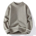 Men's loose fit round neck pullover sweater in chemical fibre blend available in four colours