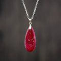 Emperor Stone jade water drop pendant necklace with 18K gold plated chain.