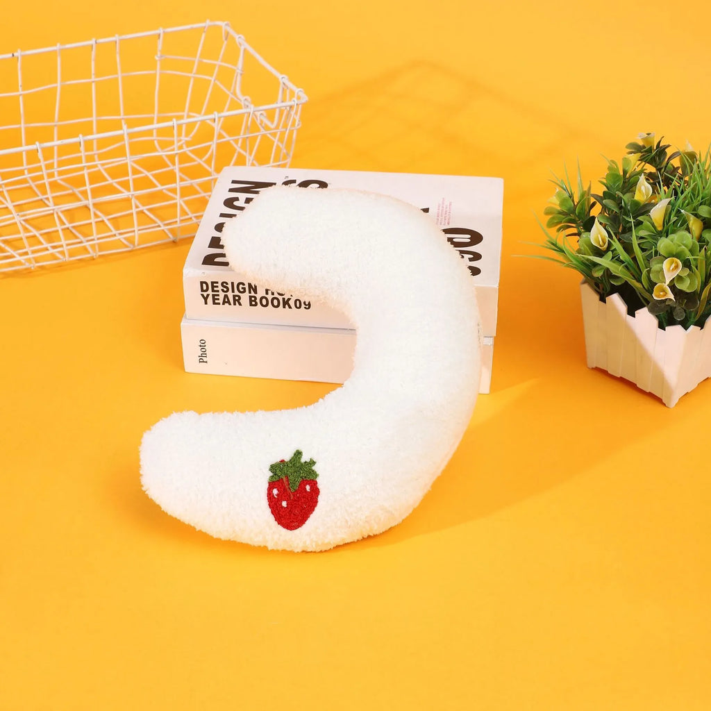 Cartoon half moon U-shaped pillow for cats in yellow, blue, pink, or white cloth