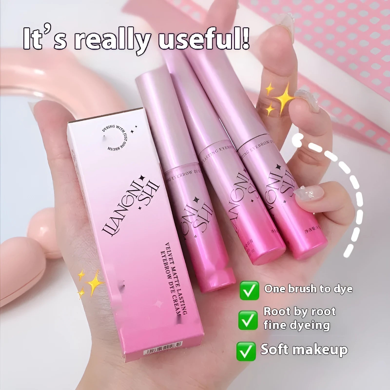 Velvet matte eyebrow cream pot in four neutral shades with 4.5g net content