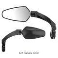 Black mountain bike rearview mirror with rotatable adjustment on PMMA acrylic surface