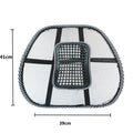 Black lumbar support pillow with steel wire frame for car and office use