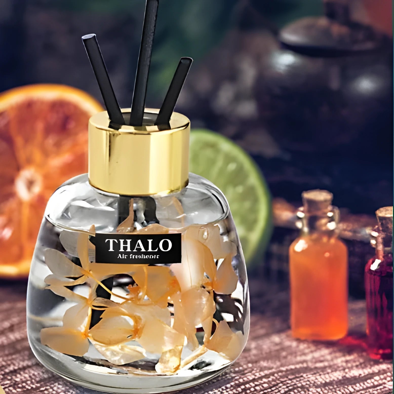Glass bottle-shaped car perfume ornament with loose incense for vehicle fragrance