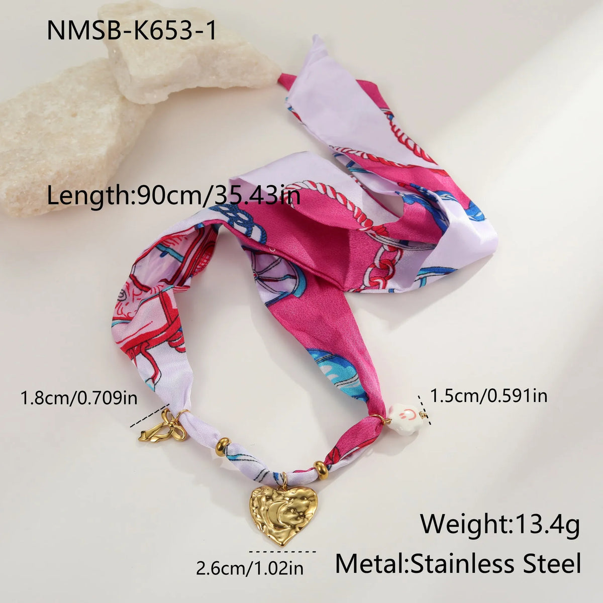 Stainless steel 18K electroplated jewellery set with geometric pendant necklace and matching bracelet