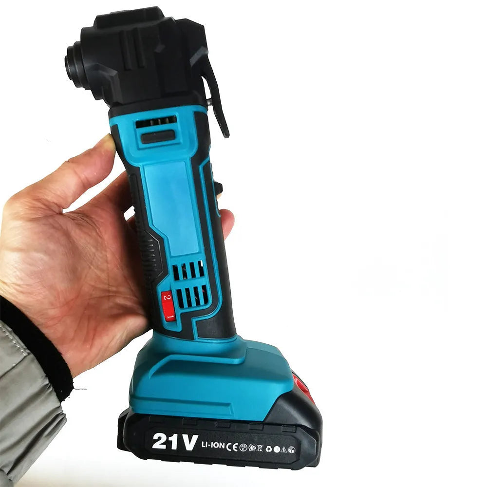 Rechargeable lithium battery trimming machine with metal body and plastic accessory box.