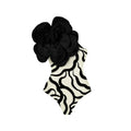 Women's one-piece swimsuit with 3D flower pattern in US sizes S, M, L, XL.