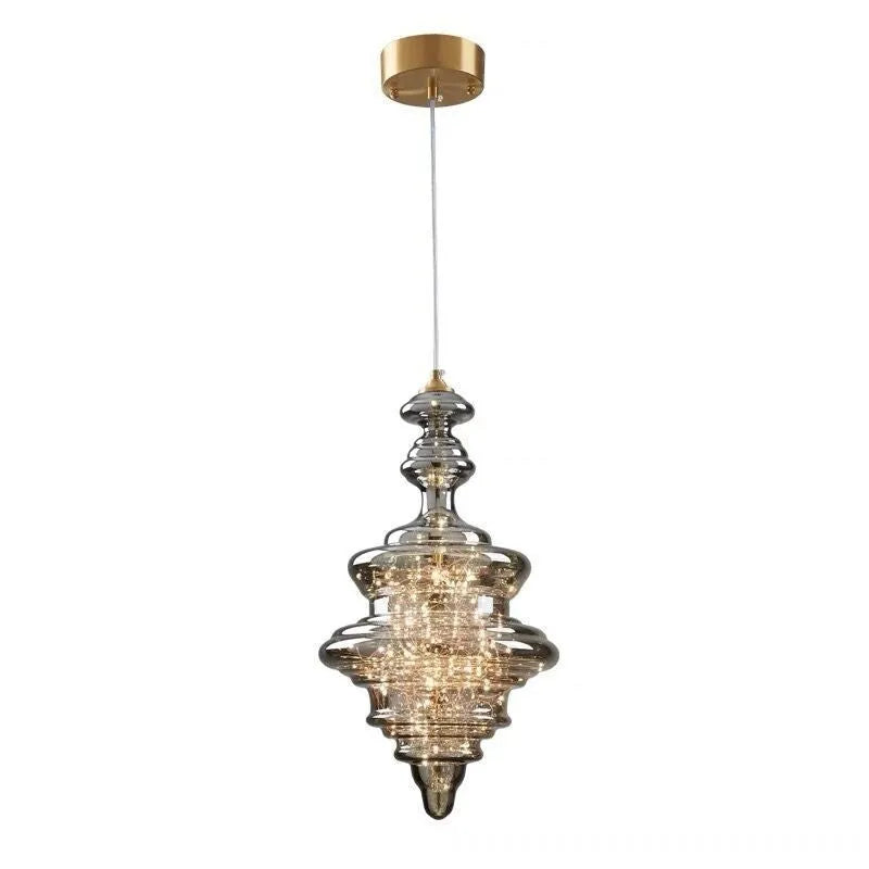 Modern glass chandelier ceiling light with adjustable height and remote control