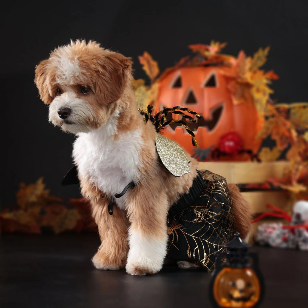 Dark formal suit halloween costume for dogs in polyester fabric