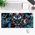 Anime pattern gaming desk mat with rubber cloth construction and non-slip base in multiple size options
