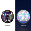 Holographic reflective fluorescent basketball No. 7 size in chroma colour
