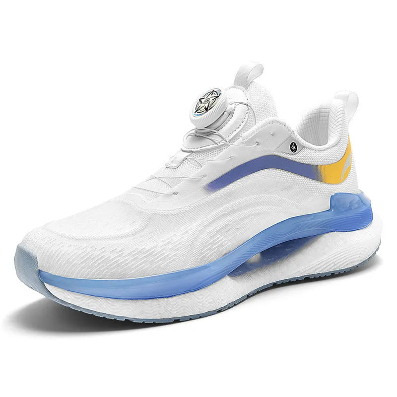 Men's high top running shoes with breathable mesh upper and buckle fastening in various colour options